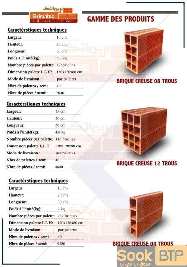 briques rouges creuse